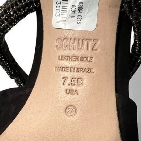 🌻NEW NWOT Schutz Pearl Black Suede Pointed Toe Mule Size 7.5 - Picture 10 of 10